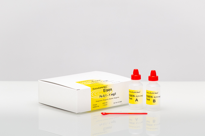 Refill Pack: Reagents for Testoval Iron 0-1 mg/l (II) + (III) Testoval Nachfüllpack Eisen 0–1 mg/l (II) + (III), Verpackung mit Reagenzien für Wassertests
