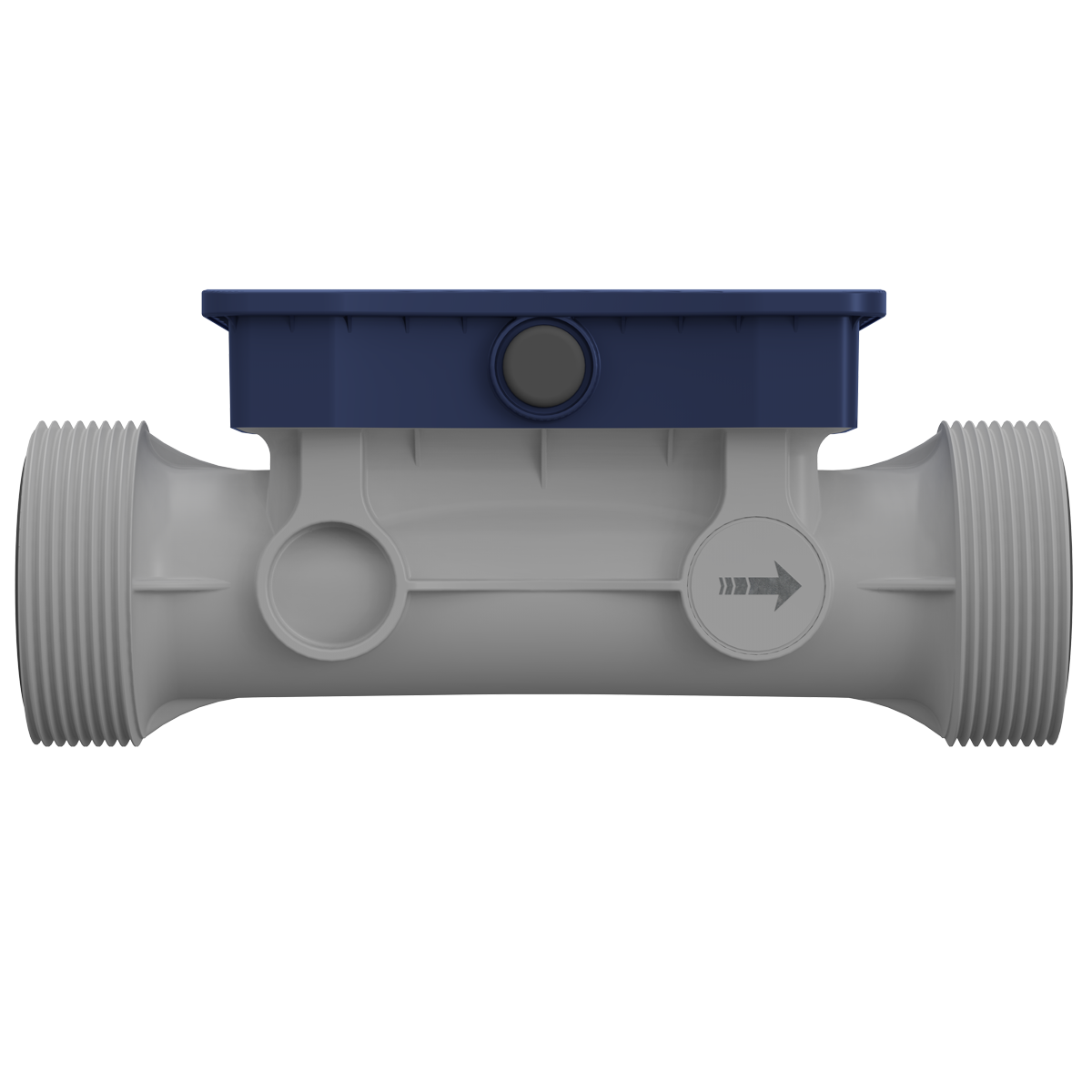 JUMO flowTRANS US W02 Rückansicht mit Anschlüssen, Ultraschall-Durchflussmesser technische Details sichtbar, Ultraschall-Durchflussmessgerät Schnittstellen, JUMO Messgerät für präzise Durchflussmessung, Ultraschall-Durchflussmesser Installation