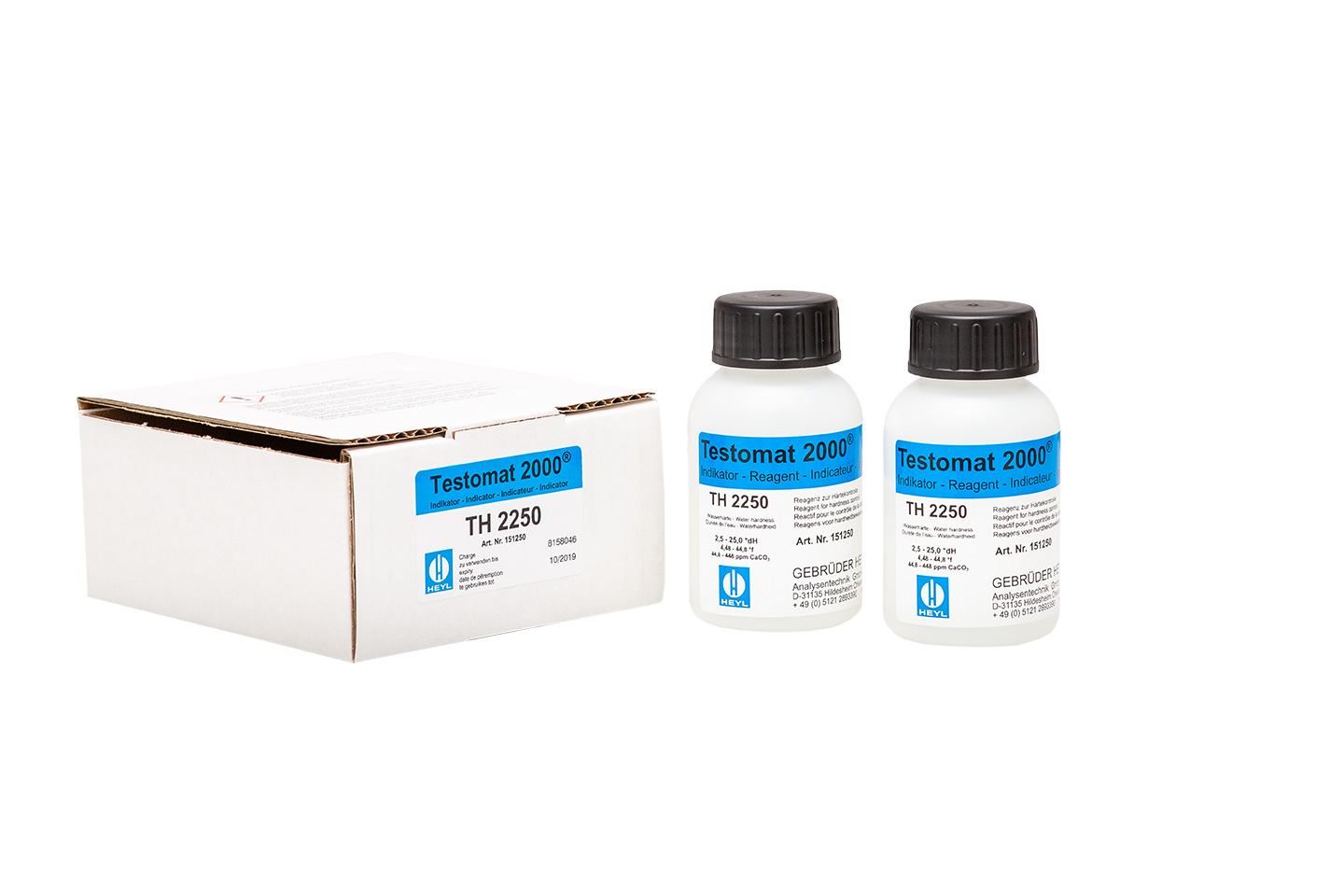 Testomat® indicator TH 2250 2x100ml Testomat® Indikator TH2250, Doppelpack 2 x 100 ml, Grenzwert 2,50–25,00 °dH, Wasserqualitätstest