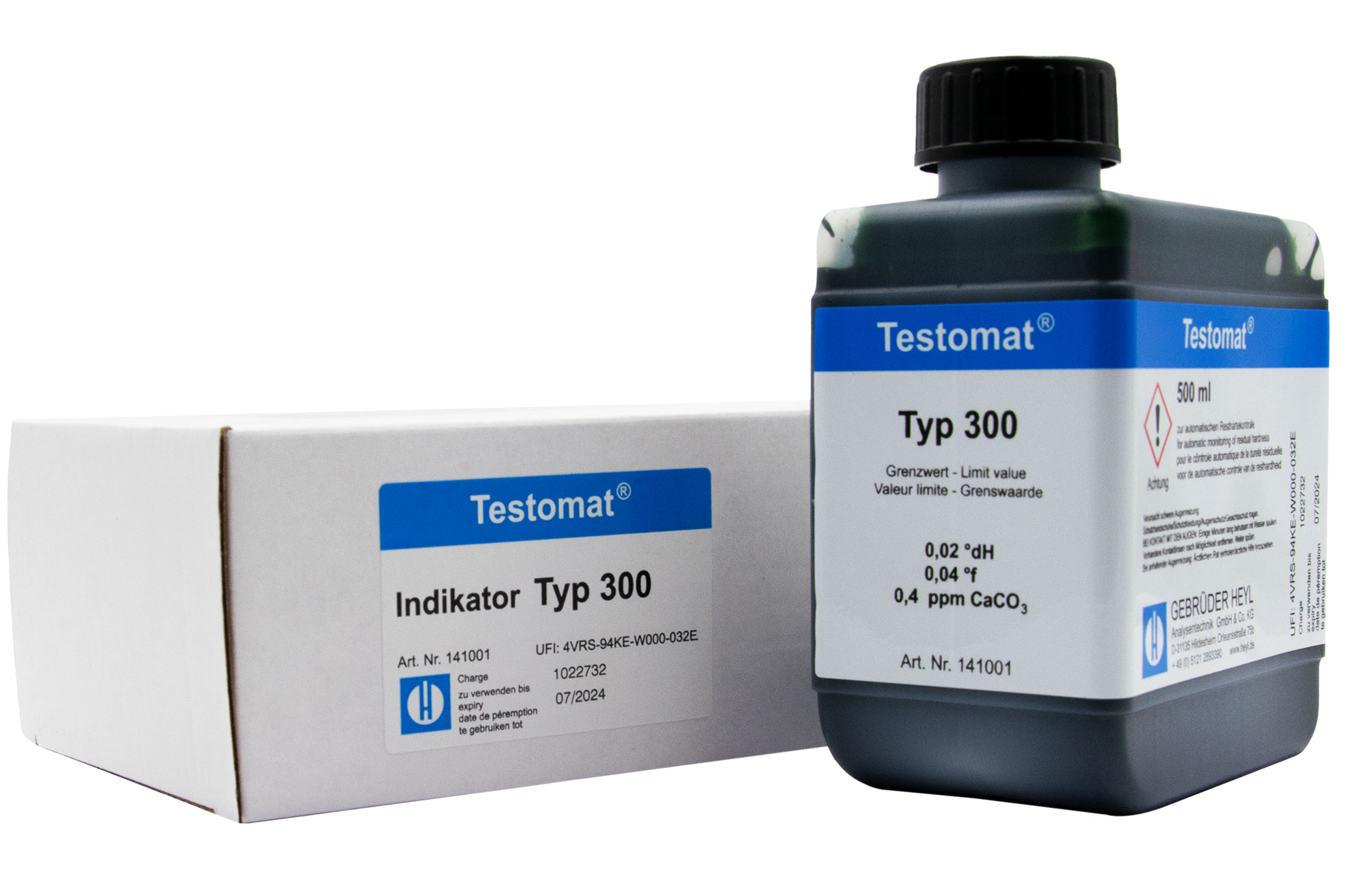Testomat® 808 Indicator 300, 500 ml container for precise water hardness determination
