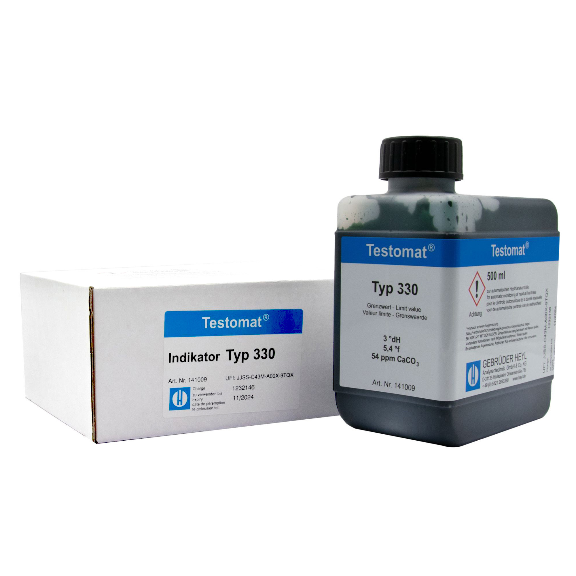 Testomat® 808 Indicator 330, 500 ml bottle, residual hardness measurement, limit value 3.0 °dH