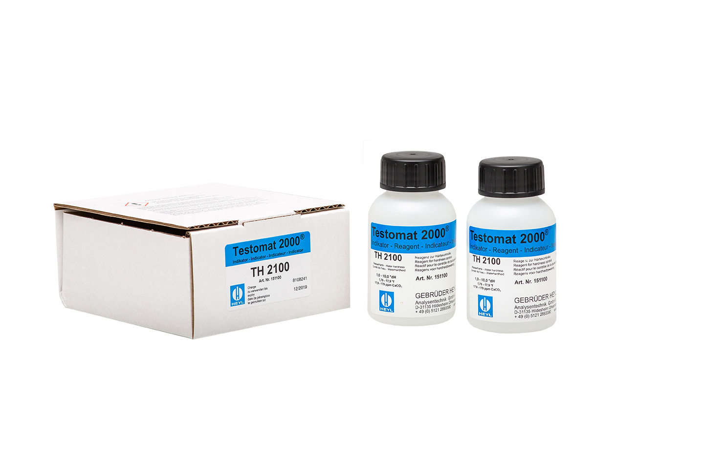 Testomat® indicator TH 2100 2x100ml Testomat® Indikator TH2100, zwei 100 ml-Flaschen mit Schraubverschlüssen, Wasseranalyse Messlösung