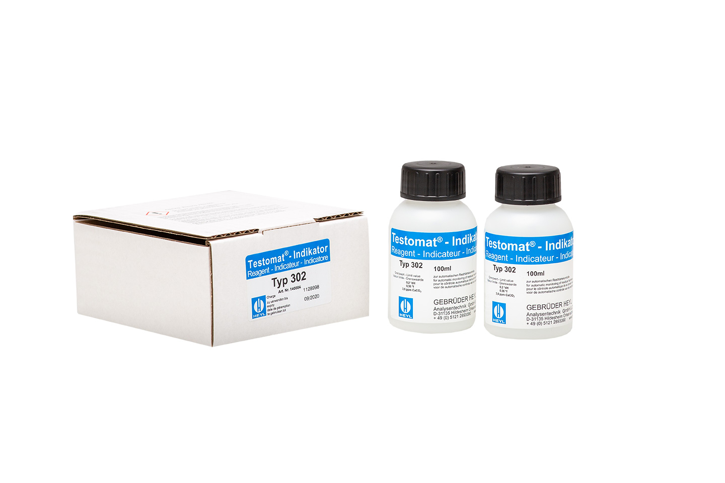 Testomat® 808 indicator 302 2 x 100 ml Testomat 808 Indikator 302, zwei Flaschen mit Dosierkappen, geeignet für Testomat 808