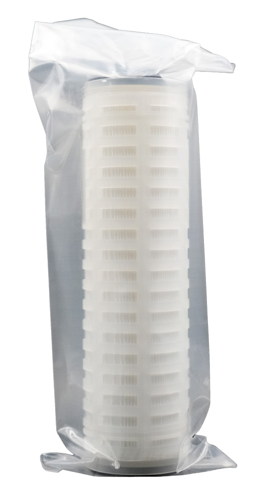 Membrane filter element GR25 Length 9 3/4 inches Retention 99.98 per cent Filter fineness absolute 0.1 µm Our item number 882044, product standing Front view