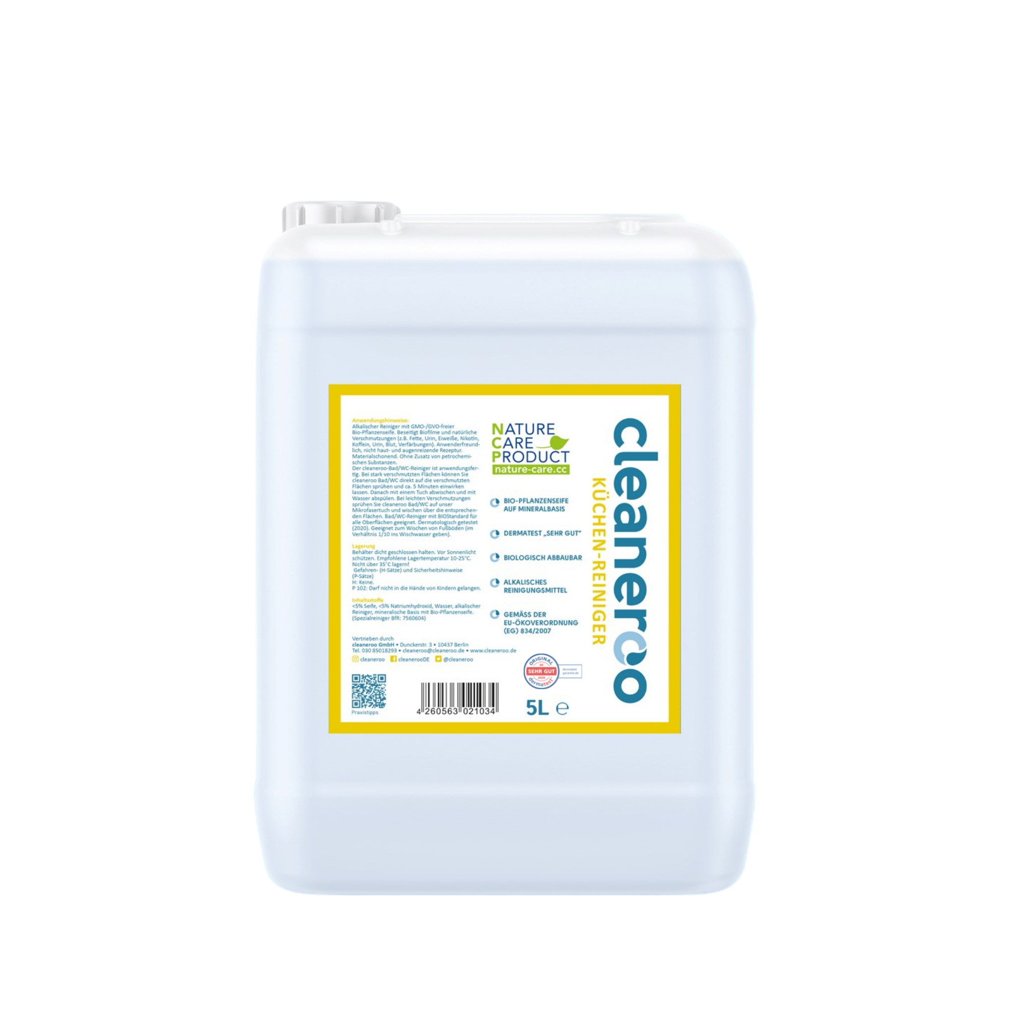 cleaneroo kitchen cleaner (yellow) cleaneroo Küchenreiniger (gelb), 5 l Kanister, gelber Aufdruck, umweltfreundlich, fettlösend