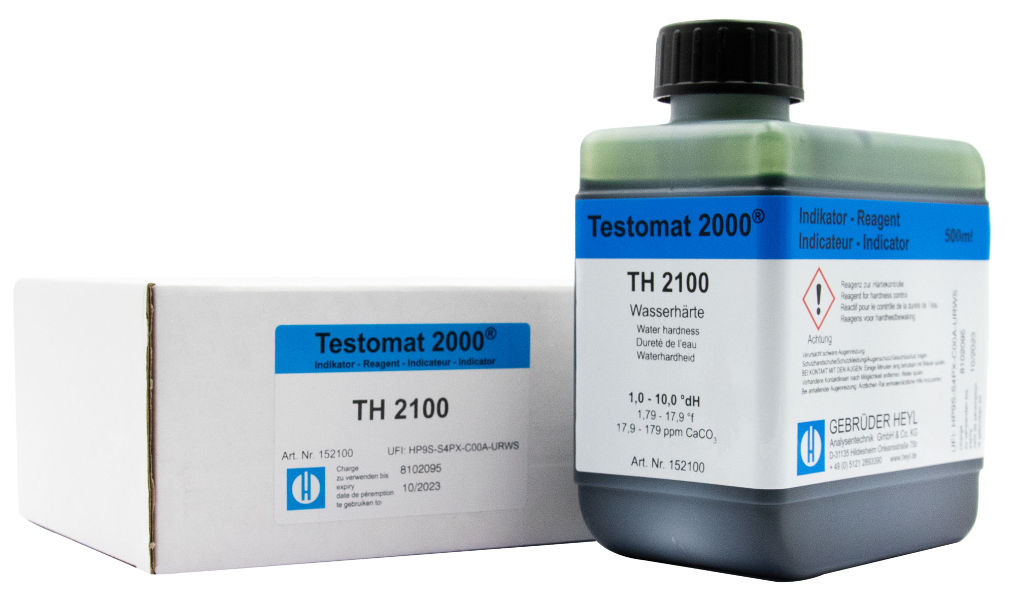 Testomat® indicator TH 2100 500ml. 500ml Flasche Testomat® TH2100 mit Produktbeschriftung