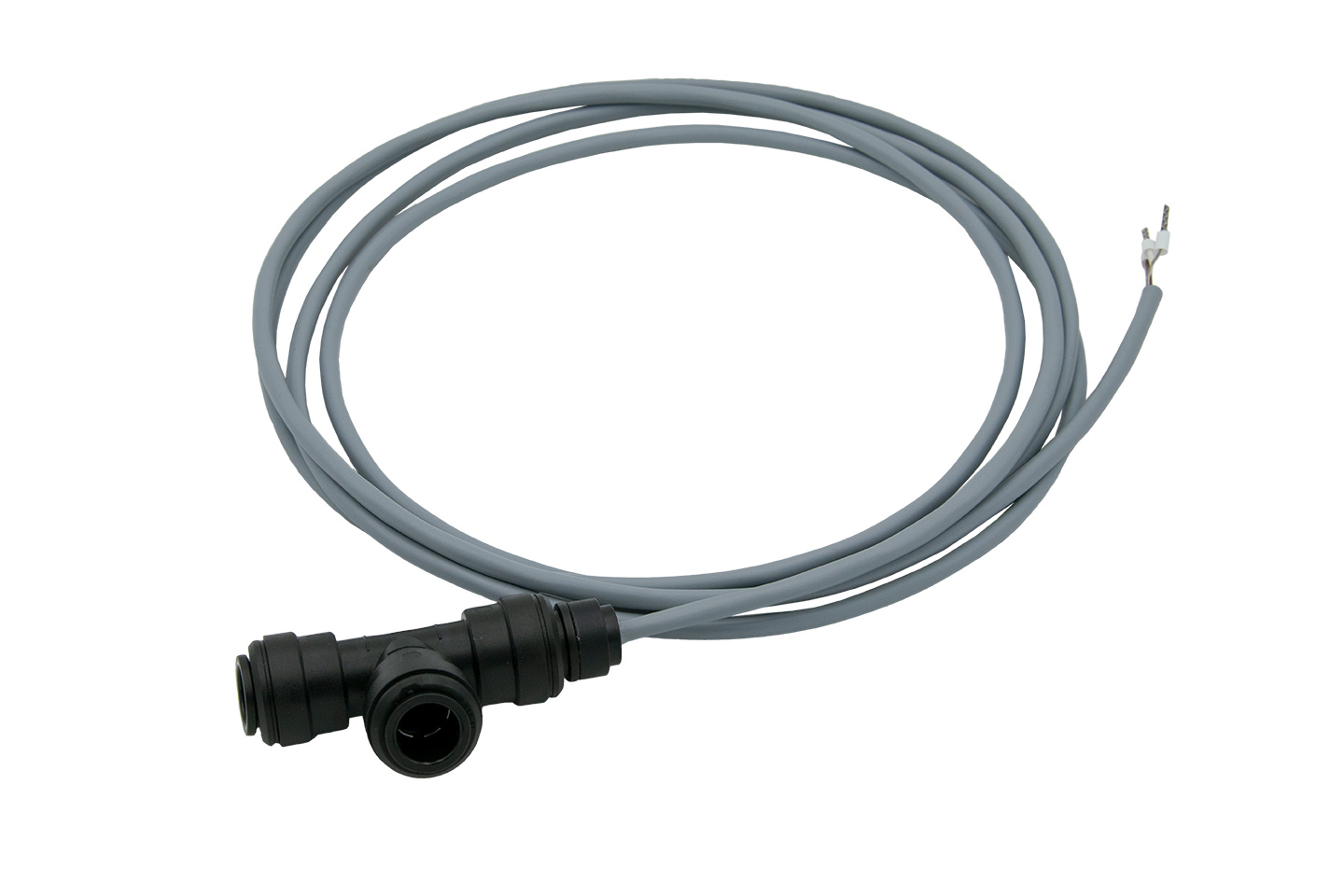 LF-Messzelle K=0,1 mit 12mm Anschluss, Frontansicht T-Stück mit Kabel, Messzelle für Leitfähigkeit